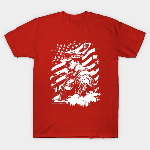 American Soldier Veteran T-Shirt by Wintrly